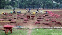 Aktifitas ini merupakan bagian dari proyek revitalisasi lapangan yang bersejarah tersebut.