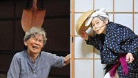 Mungkin tak ada yang kenal nama Kimiko Nishimoto, hingga foto-foto lucunya muncul di dunia maya. Meski tak dibuat meme seperti banyak tokoh, ia tetap menghibur.  Foto: Dok. Kimiko Nishimoto