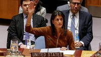 Hal ini menuai kemarahan Duta Besar Amerika Serikat untuk PBB, Nikki Haley. Rusia membuang-buang waktu kita, cetus Haley di depan DK PBB usai voting seperti dilansir kantor berita AFP, Sabtu (18/11/2017). Brendan McDermid/Reuters.