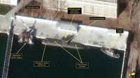 Citra satelit terbaru menunjukkan aktivitas agresif di galangan kapal (shipyard) Korea Utara (Korut). Hal ini mengindikasikan rezim komunis itu sedang melakukan pengerjaan untuk merakit kapal selam rudal balistik pertamanya. Foto: Digital Globe