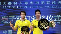 Hasil ini membuat Indonesia pulang dari China Terbuka Super Series Premier 2017 dengan satu gelar juara berkat pencapaian Kevin/Marcus, yang juga menjuarai ajang itu tahun lalu. (Foto: dok: Tim Humas dan Media PP PBSI)