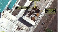 Citra satelit juga menunjukkan aktivitas di area pengujian yang mengindikasikan uji coba mekanisme peluncuran rudal dari kapal selam terus berlangsung.Foto: Digital Globe
