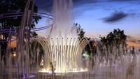 Foto: Columbus di Ohio, AS menjadi rumah bagi Scioto Mile Fountain dengan struktur stainless steel yang unik (Experience Columbus/CNN)
