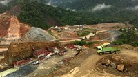 Progres konstruksi bendungan saat ini sudah 55,4%. Pool/PUPR.