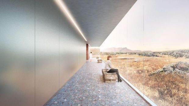 Kaca-kaca super lebar di resor sensorik spa Reykjavik