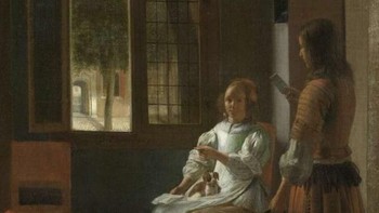 Tahun lalu, CEO Apple Tim Cook sempat menyoroti lukisan dari tahun 1670 karya Pieter de Hooch. Dia mendapati penampakan gambar menyerupai iPhone pada lukisan tersebut. Saya tahu kapan iPhone ditemukan, namun setelah melihat lukisan ini, saya jadi tidak begitu yakin, canda Cook dalam sebuah acara teknologi di Amsterdam, Belanda, saat itu. Namun belakangan, benda diduga iPhone dalam lukisan berjudul Man Handing a Letter to a Woman in the Entrance Hall of a House ini diketahui adalah kertas, sesuai dengan judul lukisannya. Foto: Internet