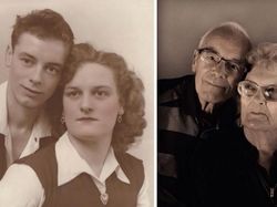 Potret Para Pasangan Setia Pose Ulang Seperti di Masa Silam