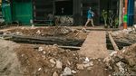 Galian Kabel di Pasar Lama Bikin Macet