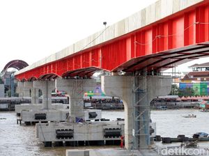 Foto: Mantap, Pembangunan LRT Palembang Lebih Cepat dari Target