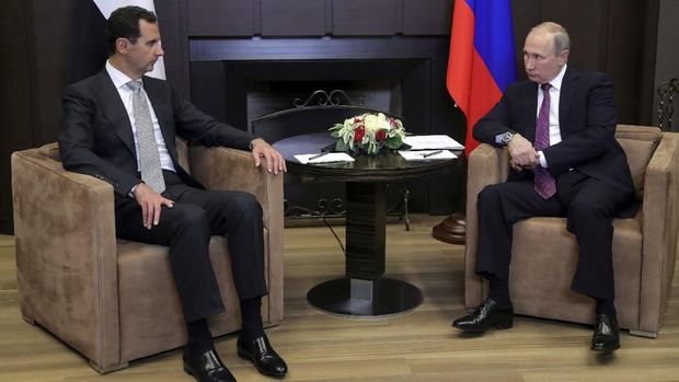 Assad saat bertemu Putin di Sochi, Rusia