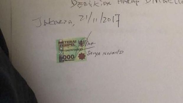 Surat dari Novanto untuk DPP Golkar.