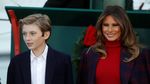 Ekspresi Anak Bungsu Trump Tunggu Sang Ayah Diwawancara
