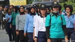 Foto : Polwan dan Kowad Ikuti Gladi Kirab Kahiyang-Bobby