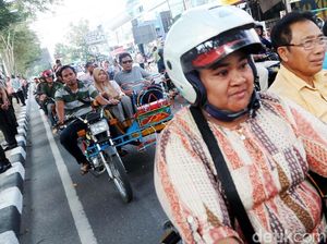 Bentor Ramaikan Simulasi Kirab Kahiyang-Bobby