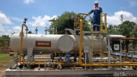 Produksi minyak mentah Pertamina EP di Stasiun Pengumpul Mangunjaya 600 BOPD (barel oil per day).