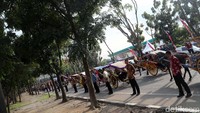 Rombongan Simulasi kirab Kahiyang-Bobby melintasi Ring Road Medan.
