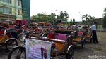 Warna-warni Becak Motor untuk Kirab Kahiyang-Bobby di Medan