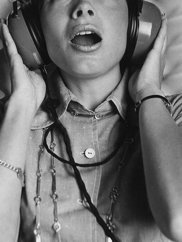 NEW YORK, NY - NOVEMBER 08: (EDITORS NOTE: Image has been converted to black and white.) JBL headphones on display during the TBS Comedy Festival 2017 - 