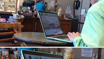 Wow! lihat tampilan layarnya begitu besar. Maklum saja mata orangtua sudah minus. (Foto: Boredpanda)