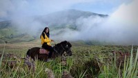 Ternyata ratu kecantikan berumur 26 tahun ini juga bisa berkuda juga lho. Foto: Instagram @bungajelitha21