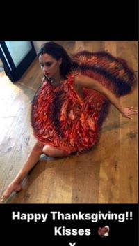 Konyol, Victoria Beckham Dandan Jadi Kalkun di Hari Thanksgiving