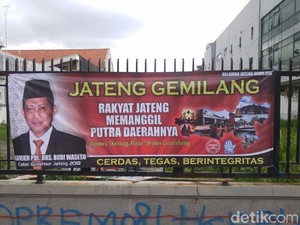Ada Spanduk Buwas Cagub Jateng Terpasang di Semarang
