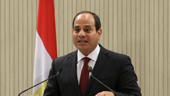 Egyptian President Abdel Fattah al-Sisi speaks during a news conference at the Presidential Palace in Nicosia, Cyprus November 20, 2017. REUTERS/Yiannis Kourtoglou