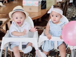 Lucunya si Kembar Anak Cynthia Lamusu dan Surya Saputra