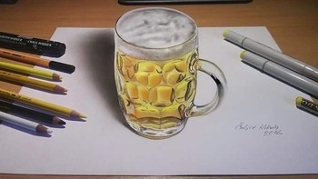Lukisan gelas beer. (Foto: Nikola Culjic)