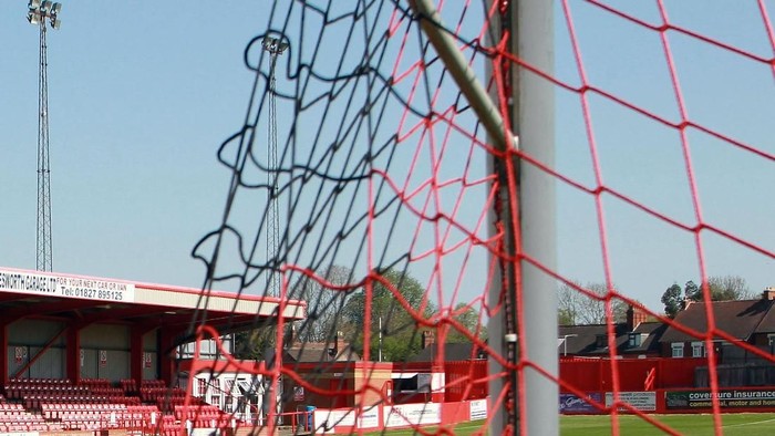 TAMWORTH, ENGLAND - APRIL 9 :   General view ahead of kick off  during the Blue Square Bet Premier League match between Tamworth and Crawley Town at The Lamb Ground on April 9, 2011 in Tamworth, England.  (Photo by Jan Kruger/Getty Images)