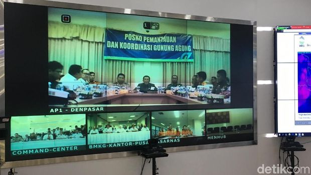 Video Conference Penanganan Erupsi Gunung Agung