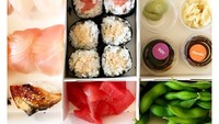 Sushi dan sashmi lezat ini jadi favorit Meghan. Terlihat ia juga menyukai wasabi, soy sauce, dan ponzu untuk cocolan sushi. #theresnoplacelikehome, tulis Meghan pada keterangan foto ini. Foto: Instagram Meghan Markle