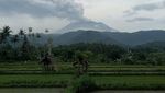 Foto Gunung Agung Terkini dengan Asap Letusan Setinggi 4 Km