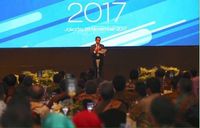 Presiden Joko Widodo saat saat Pertemuan Tahunan BI 2017 di JCC, Jakarta (Foto: Bank Indonesia)