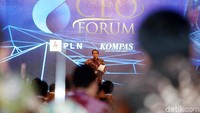 Presiden Jokowi menyampaikan sambutanya.
