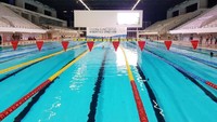 Sedangkan untuk Lapangan Hoki, Lapangan Panahan dan Sepakbola ABC serta Stadion Renang (Aquatic) sudah selesai pembangunannya. Pool/Kementerian PUPR.