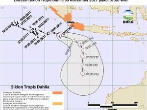 Siklon Dahlia, Warga di Pesisir Selatan Jabar Agar Waspada