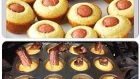 Membuat muffin dengan isian sosis akan berbentuk simpel namun enak. Tapi begini jadinya jika menggunakan sosis yang terlalu panjang. Foto: Istimewa