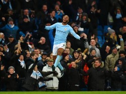 Ini adalah ketiga kalinya secara beruntun Sterling mencetak gol kemenangan City di menit-menit akhir pertandingan. Secara keseluruhan, dia sudah melakukannya empat kali di musim ini. Foto: Dan Mullan/Getty Images