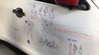 Menurut Yang, gambar putrinya pada mobil adalah kenangan yang tergores di mobilnya. Yang menganggap mobilnya tidak lengkap tanpa lukisan putrinya. Foto: Pool (Viral4Real)