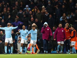 City kini sudah membukukan 12 kemenangan beruntun di Premier League. Mereka butuh satu kemenangan lagi untuk menyamai rekor rentetan kemenangan terpanjang dalam satu musim di Premier League milik Chelsea dan Arsenal (13). Foto: Clive Brunskill/Getty Images