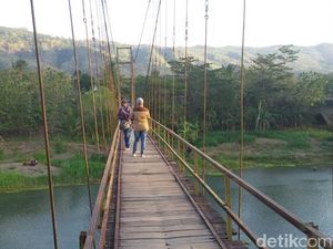 Indahnya Jembatan Gantung Soka Bantul Sebelum Jebol Diterjang Banjir
