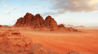 Wadi Rum adalah nama suatu gurun pasir di Yordania bagian selatan, tepatnya di dekat kota Aqaba dan masih berada di kawasan yang dekat dengan Petra (Thinkstock)