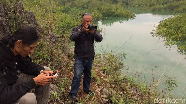 Luapan air menyerupai danau di Gunungkidul.