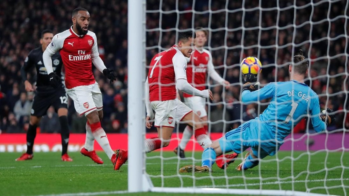 Kiper Manchester United, David De Gea, saat laga melawan Arsenal (Foto: Eddie Keogh/Reuters)