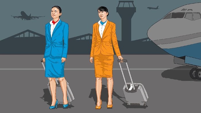 Ilustrasi pramugari harus cantik dan langsing