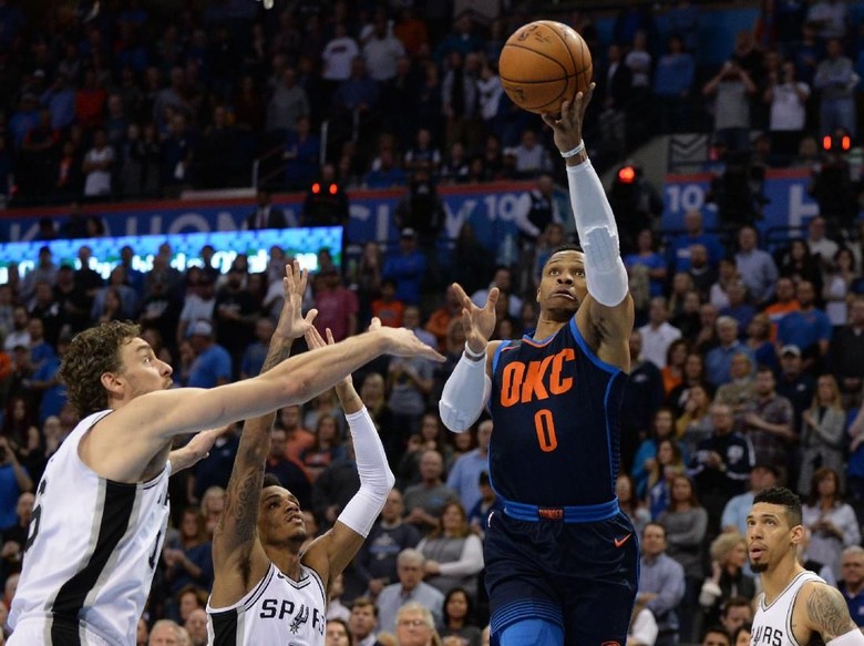 Triple-Double Westbrook Antar Thunder Kalahkan Spurs Triple-Double Westbrook Antar Thunder Kalahkan Spurs