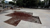 Progres pembangunan taman sudah dalam tahap finishing.