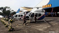 Ini penampakan dua helikopter baru milik Polairud saat dipamerkan di Lapangan Udara Pondok Cabe, Tangerang Selatan, Selasa (5/12/2017).