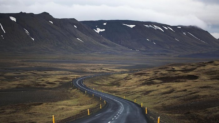 EGILSSTAOIR, ICELAND A desolate road is seen on June 2, 2017 near Egilsstaoir, Iceland. Icelands tourism industry continues to thrive